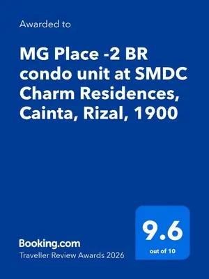 a screenshot of a cell phone with the words mg place br cordo unit at MG Place -2 BR condo unit at SMDC Charm Residences, Cainta, Rizal, 1900 in Cainta