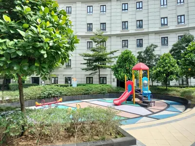 a playground in front of a building at The Nest C5-7F EightyOne Newport Boulevard Condominium, Pasay City in Manila