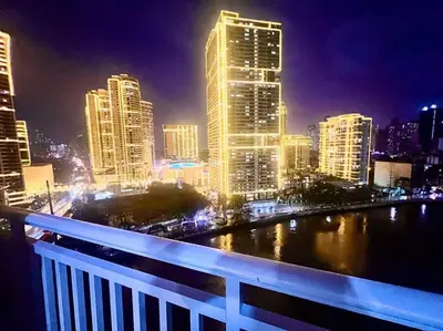 a view of a city skyline at night at Rockwell View Acqua Iguazu Tower 17th flr Mandaluyong-Makati 1BR in Manila