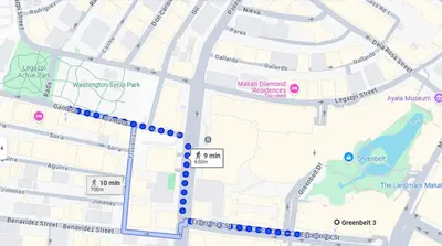 a map of a city with purple dots at Newly Renovated 2-Storey Loft at Greenbelt 1 in Manila