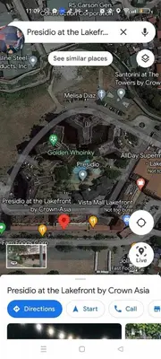 a screenshot of a map of a city at Emjay's staycation in Manila
