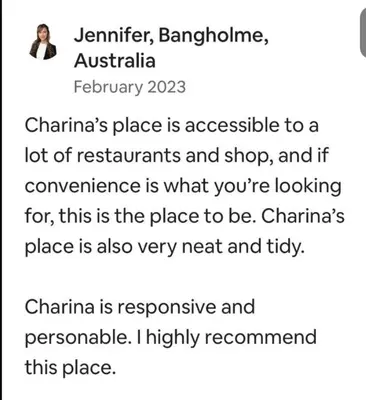 a screenshot of a cell phone of a woman at Azure Urban Residences Bahamas & One bedroom in Manila