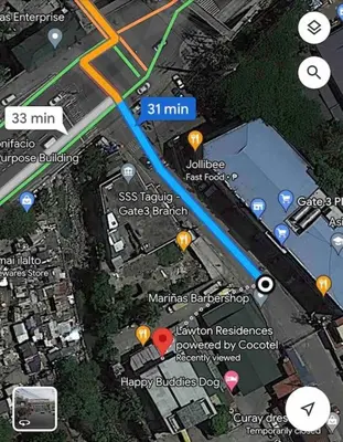a map of a city with roads and buildings at Lawton Residences Studio Room 3D - 4 pax in Manila