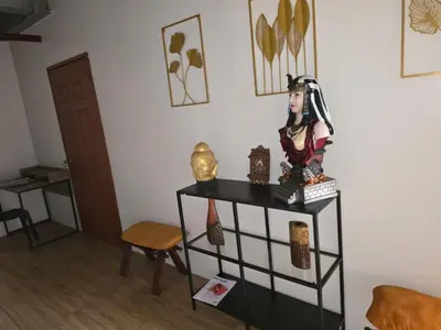 a room with a table with items on it at 1 Bedroom Apartment in Central Makati in Manila