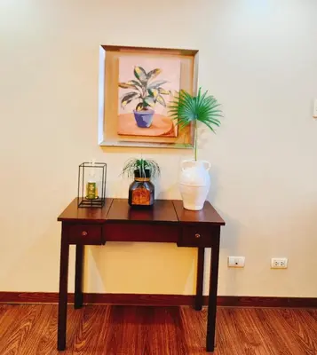 a table with plants on it in a room at 2BR 90sqm Furnished Condo Shaw Blvd, Mandaluyong in Manila