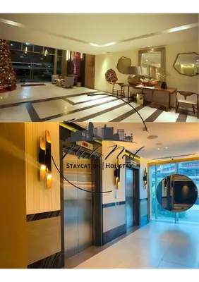 a collage of photos of a hotel room at MetroNest Dettifoss in Manila