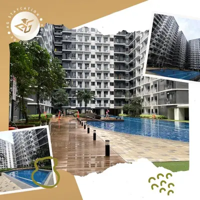 a picture of a building with a swimming pool at 1br with Balcony near MOA unit 2 in Manila