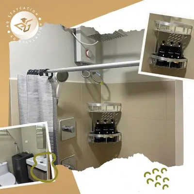 a bathroom with a toilet and a sink at 1br with Balcony near MOA unit 2 in Manila