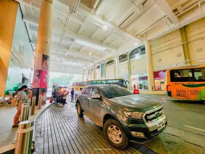 a truck parked in a parking lot in a building at One Bedroom Unit with Venice Canal View in Manila