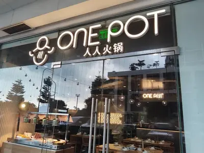a one pot restaurant with a sign on the window at Shore Residences Family Suite near MOA 1 Bedroom with Balcony - 3beds good for 6 person in Manila