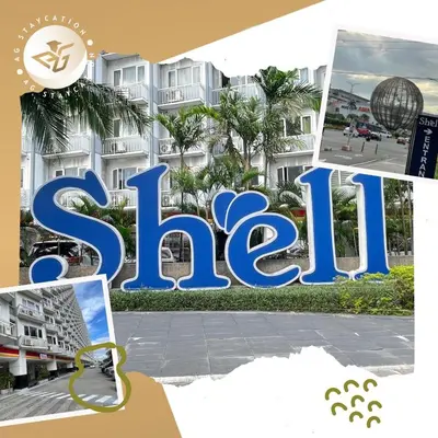a collage of photos of the sign for a resort at Deluxe Room with Balcony near MOA in Manila