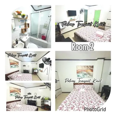 a collage of four pictures of a bedroom at Palmas Transient Kawit in Kawit