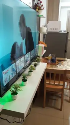 a table with potted plants on top of it at 3M Staycation in Manila