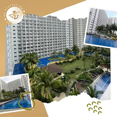 an aerial view of a resort with a large building at 1br with Balcony near MOA unit 3 in Manila