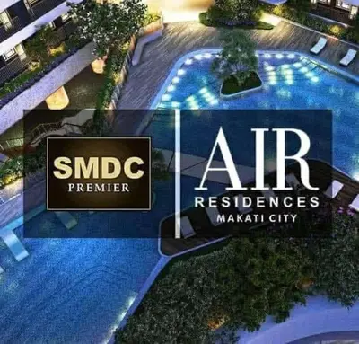 an overhead view of a swimming pool with the smdc premierres reserves at Air Residences Makati in Manila