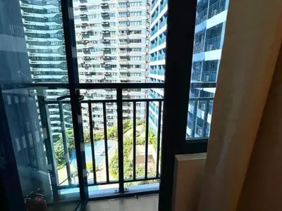 a view of a large window in a building at Air Residences Makati in Manila