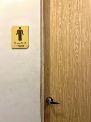 a sign on a door that says changing room at FRIENDS TV Staycation in Manila
