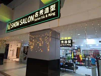 a store with a sign for a show saloon sign for a store at Velvet Room near MOA with a Cozy, Comfy Bed in Manila