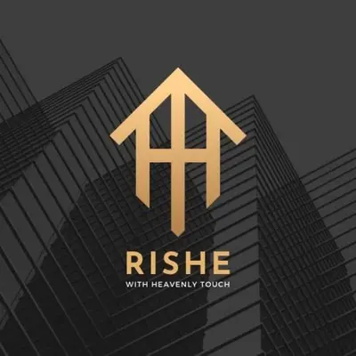 a logo for a building with a rise withhawk tower at Comfortable 2-Bedroom Home in Paranaque in Manila
