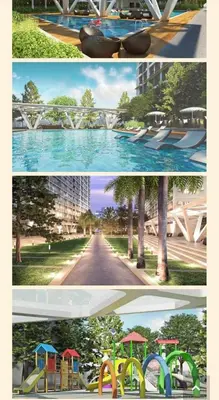 a collage of three pictures of a park at Mavic Staycation in Manila