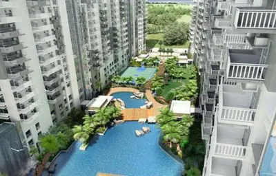 an aerial view of a resort with buildings at 1BR Apt in Manila