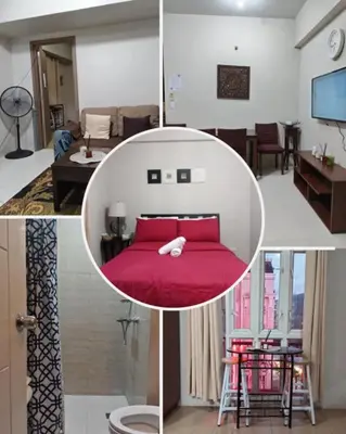 a collage of photos of a bedroom and a living room at Cozy Jen 150newport Boulevard condotel in Manila