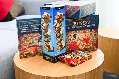 four boxes of binemo food energy tracker on a table at CASA Salcedo - Field Residences in Manila