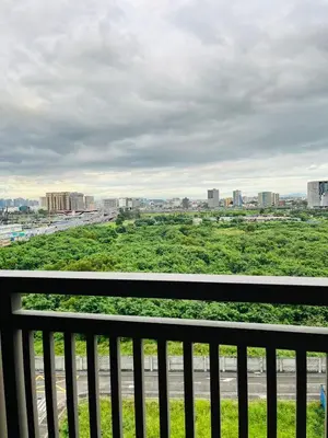 a view of a city from a balcony at Moa Gentry Manor WIFI TV Balcony with view Beside Okada in Manila