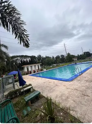 a swimming pool with chairs and a blue pool at At Home in Santa Rosa in Santa Rosa