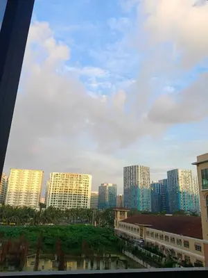 a view of a city skyline with tall buildings at SHORE 2 Residences by ASKrentals in Manila