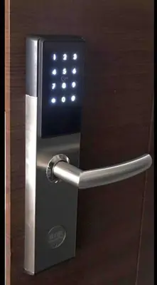 a close up of a door with a pay phone at Cosmo Nest Air Skyline One BR Makati 2270 Gym Swim Park 300 Mbps in Manila