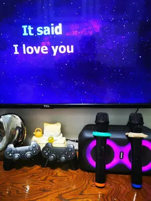 a television screen with the words it said i love you at Aldo mall of Asia shore 3 residence in Manila