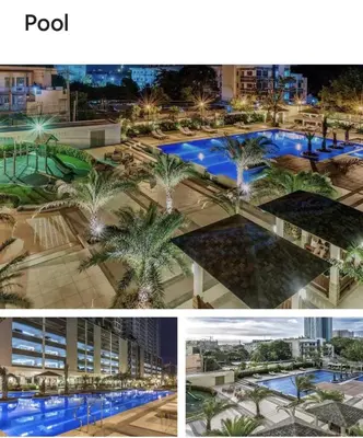 a collage of photos of a resort with a pool at The Villa Staycation at La Verti Residences in Manila