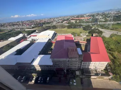 an overhead view of a building with red roofs at Tulip Garden condo in Biñan