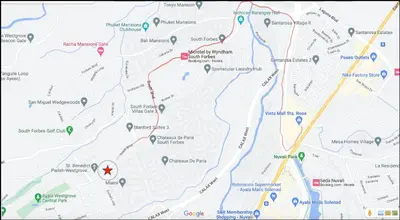 a close up of a map with at Cozy Suite with Private Patio near Nuvali in Silang