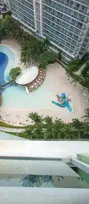 a model of a resort with a beach and a pool at Casa Crisav Staycation place at AZURE in Manila