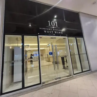 a store front of a west wing in a shopping mall at A&G Condotel at 101newport Near NAIA T3 in Manila