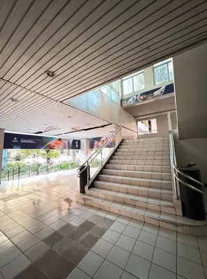 a set of stairs in a building with escalators at Urban Escape for You & Your Pet in Manila