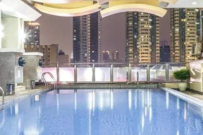 a large swimming pool on the roof of a building at Kiean Leases in Manila