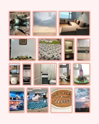 a collage of pictures of different rooms at Chic Haven in Manila