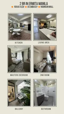 a collage of pictures of a room with different rooms at La nobleza terrazas 2 bedroom condominium in Manila