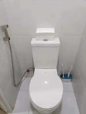 a bathroom with a white toilet in a room at Lyleis' Getaway in Manila