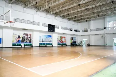 an empty gymnasium with a basketball court at Beautiful 1-Bedroom Condo in Makati - Pool, Gym & Near Airport in Manila