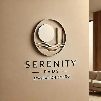 a sign on a wall that readsently pads specialization control at Serenity Pads in Manila