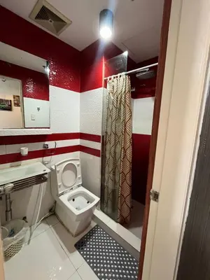 a small bathroom with a toilet and a shower at Kiean Leases in Manila