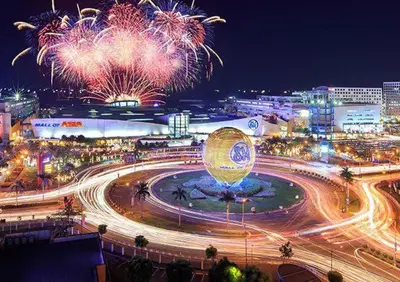 a city with fireworks exploding in the sky at night at S Residences 942b near airport pasay in Manila
