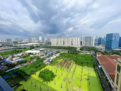 an aerial view of a park in a city at shore 2 tower 1 19 floor in Manila