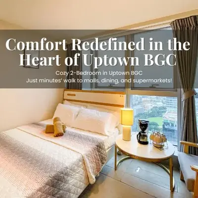 Cozy 2BR Suite in Uptown BGC with PS4 and walking distance to Malls and Restaurants