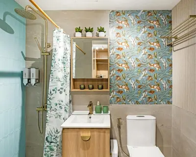 a bathroom with a toilet and a sink and a shower at Tropical Sunset w the best view in BGC plus Netlfix in Manila