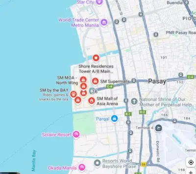a close up of a map of a city at My Serenity Suite in Manila